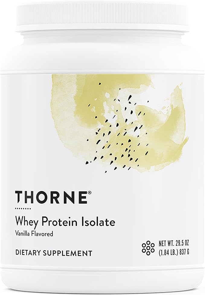 Thorne Whey Protein Isolate container, NSF Certified for Sport